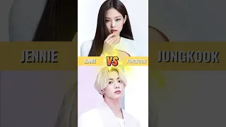 BLACKPINK JENNIE v/s BTS JUNGKOOK - Who is The BEST? #shorts #blink #btsarmy #kpopidol #vs #foryou