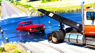 Cars vs Deep Water x Broken Bridge x Oversized Speed Bump ▶️ BeamNG Drive