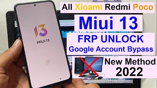 Miui 13 FRP Bypass 2022 | All Redmi/Poco Miui 13 Google Account bypass Without PC