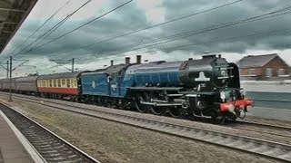 60163 Tornado whistles and races past Retford on 'The Cathedrals Express' - 03/07/13