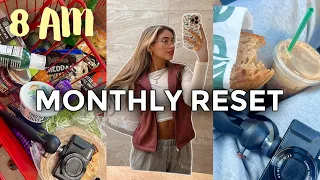 8AM MONTHLY RESET VLOG: resetting for fall, running errands & goal planning!!