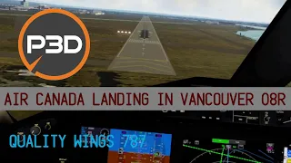 QualityWings 787 Dreamliner | Landing In Vancouver On Runway 08R