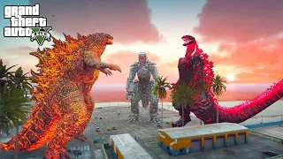 Burning Godzilla vs Shin Godzilla and Mechagodzilla | GTA V Mods