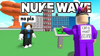 Unleashing a 1000 ft Tsunami Wave in Roblox with a NUKE!