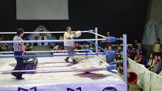 Angel O Demonio throws concrete block at Cuervo's head [Crowd Footage]
