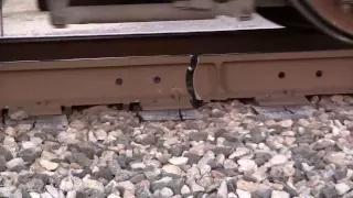 CSX Railroad Locomotives pass over a broken rail