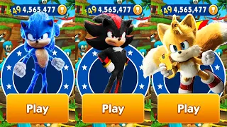 Sonic Dash - Movie Sonic Tails Shadow vs All Bosses Zazz Eggman Robotnik - All Characters Unlocked