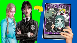 HAZ UN LIBRO DE WEDNESDAY ADDAMS / DIY Merlina/ Miércoles Addams