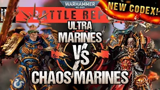 **NEW CODEX** Chaos Space Marines vs Ultramarines 2000pts | Warhammer 40,000 Battle Report