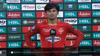 PSL 6 match 30 man of the match Mohammad Wasim junior complete interview in post match presentation
