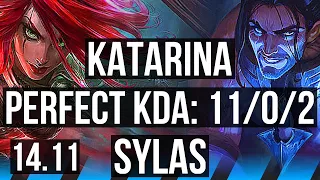 KATARINA vs SYLAS (MID) | 11/0/2, Rank 6 Kata, Legendary | KR Grandmaster | 14.11