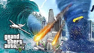 MEGA TSUNAMI TORNADO & METEORS DESTROY LOS SANTOS - END OF THE WORLD GTA 5 APOCALYPSE MOD