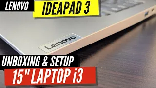 Lenovo IdeaPad 3 Laptop 15"  Intel Core i3 8GB Memory 256GB SSD Platinum Grey | Unboxing & Setup