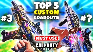 TOP 5 MUST USE Custom Loadouts In Season 2 Battle Royale | COD Mobile | Best Gunsmith Builds In BR