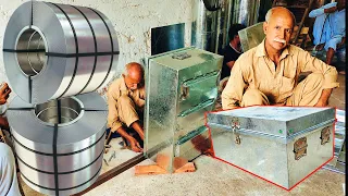 How 75 Years Old Hardworking Man Makes Beautiful Metal Trunk || Trunk Box Manufacturing Process