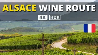 🙏 Driving in The ALSACE WINE ROUTE in France - Road Trip from Itterswiller to Riquewihr (4k UHD) 🍇
