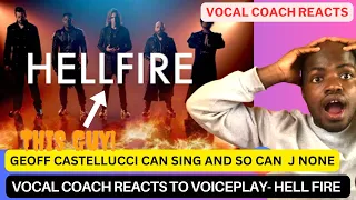 GEOFF CASTELLUCCI‼️ Vocal coach reacts to @Thevoiceplay - HELLFIRE... THESE GUYS CAN SING