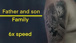 Family Father and son tattoo /time lapse