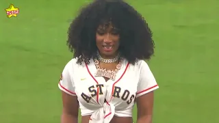 Mark Wahlberg attends Astros Opening Day, but Megan Thee Stallion steals the show with first pitch