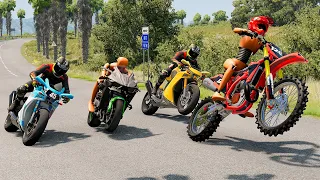 Motorbike Crashes #24 - BeamNG DRIVE | SmashChan