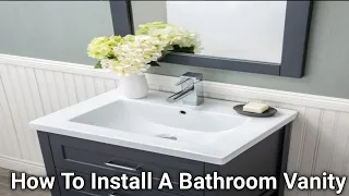 How To Install A Bathroom Vanity || Wall Mount Vanity Cabinet Basing And Faucet DIY