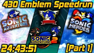 [WR] Multiple Sonic Games - 430 Emblem Speedrun in 24:43:51.52 (Part 1/3)