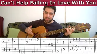 Fingerstyle Tutorial: Can't Help Falling in Love - Guitar Lesson w/ TAB