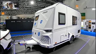 Knaus Yaseo epower 340 PX Caravan Camping travel trailer for ecars 2024 walkaround + interior K1440
