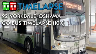 TT Timelapse - 92 Yorkdale-Oshawa GO Bus (10x)