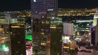 Check out the city lights ￼ from the Cosmopolitan 52nd floor Las Vegas ￼
