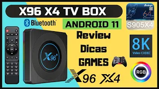 X96 X4 TV BOX ANDROID - Amlogic S905X4 2.0 Mhz 4GB / 32GB - Android 11 - Review PT - BR