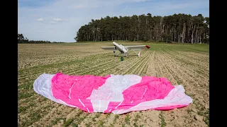 Emergency parachute ballistic landing system for Primoco UAV One 150