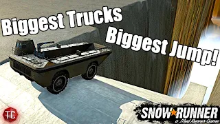 SnowRunner: BIGGEST TRUCKS vs BIGGEST JUMP!
