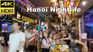 4K HDR | Hanoi nightlife street Walk | Vietnam Nightlife 2023