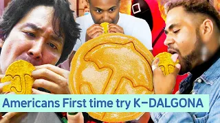 Americans first tried the 'SQUID GAME DALGONA'🔥🔥 | Korean Food Tray