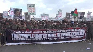 Thousands of Yemenis protest in Sanaa in solidarity with Palestinians in the Gaza Strip