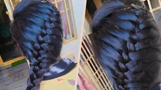 Side French Braid hairstyle//సైడ్ ఫ్రెంచ్ బ్రైడ్ హెయిర్ స్టైల్