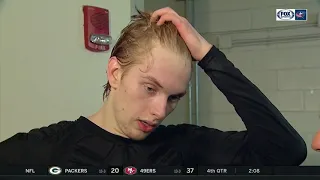 Matiss Kivlenieks talks about his first NHL win