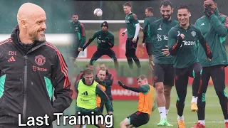 Goodbye at Carrington as some Manchester United players last training, Rashford, Hojlund,Amrabat...