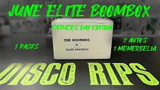 June Elite Football Boombox (Father's Day edition) 2 auto's in 5 packs not bad