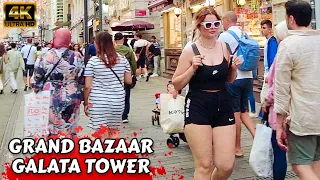 🇹🇷Galata Tower Grand bazaar Fake Market Istanbul 2023 TurkeyWalking Tour Tourist Guide 4K