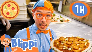 Blippi's Italian Pizza Lesson | Blippi | 🚌Wheels on the BUS Songs! | 🚌Nursery Rhymes for Kids