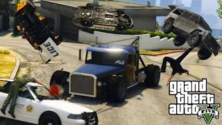 GTA 5 - Towtruck(Fast&Furious) - Destruction Compilation 🔥🔥5 star Chasing..OP🔥