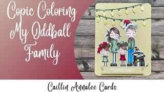 Copic Coloring My Oddball Christmas Family - Sweet Customizable Christmas Card Inspiration