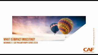 Webinar: What is impact investing?