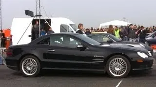 Porsche 997 Turbo Vs. Mercedes SL55 AMG V8 Drag Race HD