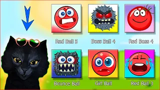 Red ball 4, Girl red ball, Boss Ball - games for ball . Котик играет в игры про красный шарик !