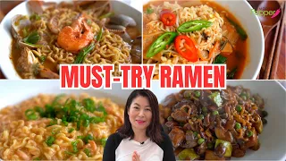 4 New Ways To Enjoy Korean Ramyun Ramen Recipes HACK | DELICIOUS Instant Ramen Recipes 맛있는 라면요리 4종