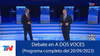 Debate vicepresidencial en A DOS VOCES (Programa completo del 20/09/2023)