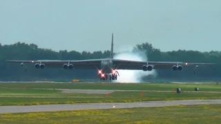 First Time B-52 Landing at Oshkosh - 17 July 2015